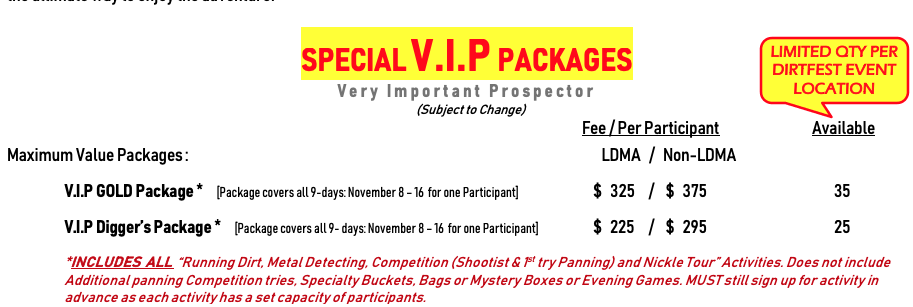 DirtFest @ Stanton - VIP Packages